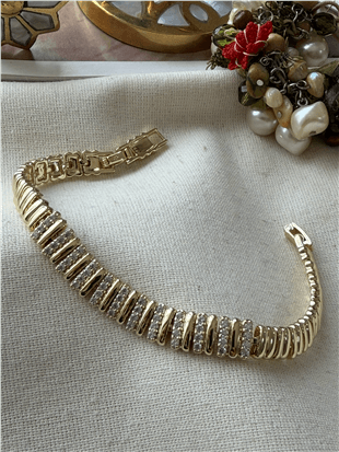 VIP 14K Taş Detaylı Dizme Bileklik