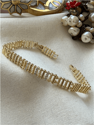 VIP 14K Taş Detaylı Stick Model Bileklik