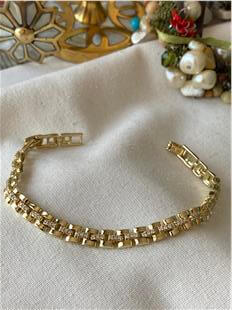 VIP 14K Taş Detaylı Zarif Zincir Bileklik