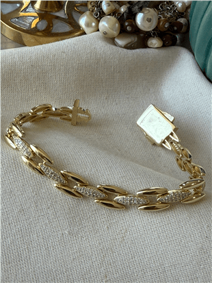 VIP 14K Taşlı Arpa Model Gurmet Bileklik