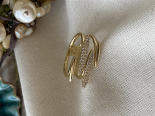 VIP 14K Taşlı Arpa Tasarım Yüzük