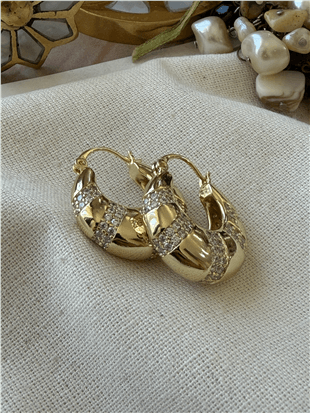 VIP 14K Taşlı Bag Küpe