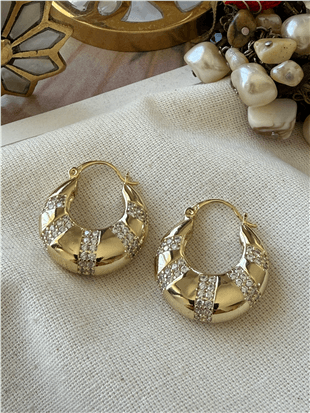 VIP 14K Taşlı Bag Küpe