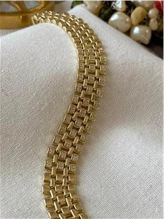 VIP 14K Taşlı Blok Örme Bileklik