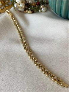 VIP 14K Taşlı Bombe Model Örgü Bileklik