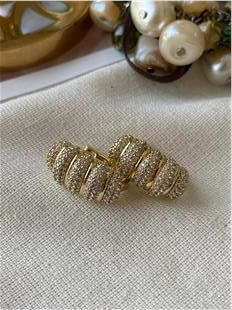 VIP 14K Taşlı Bombeli Küpe