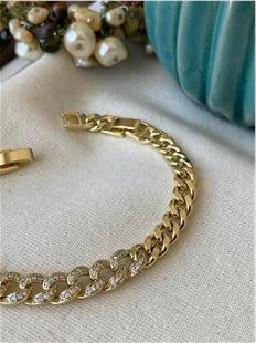 VIP 14K Taşlı Chain Bileklik