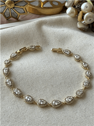 VIP 14K Taşlı Damla Model Bileklik