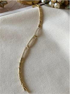 VIP 14K Taşlı Dikdörtgen Çerçeve Bileklik