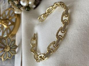 VIP 14K Taşlı Düğme Bileklik