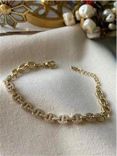 VIP 14K Taşlı Düğme Model Bileklik