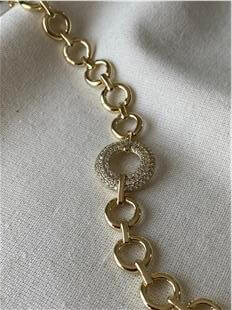 VIP 14K Taşlı Halka Detaylı Bileklik