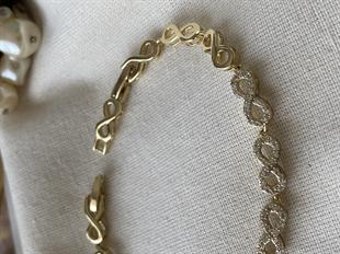 VIP 14K Taşlı Infinity Bileklik
