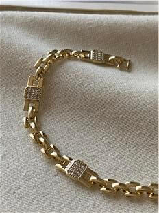 VIP 14K Taşlı Kare Dizayn Bileklik