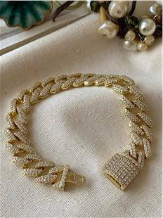 VIP 14K Taşlı Kilit Kapamalı Yatay Örme Bileklik