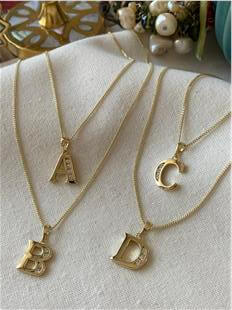 VIP 14K Taşlı Kuyumcu Model Harf Kolye