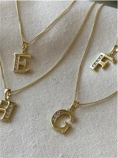 VIP 14K Taşlı Kuyumcu Model Harf Kolye