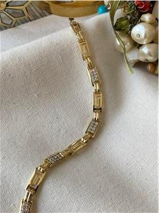 VIP 14K Taşlı Labirent Desen Bileklik