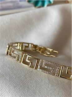 VIP 14K Taşlı Labirent Tasarım Bileklik