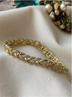 VIP 14K Taşlı Örgü Bileklik