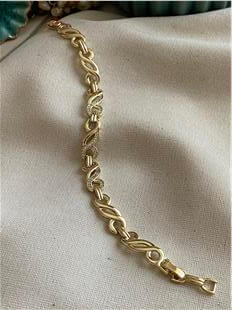 VIP 14K Taşlı Örgü Model Bileklik