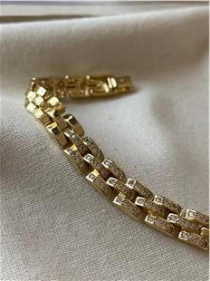VIP 14K Taşlı Örme Bileklik