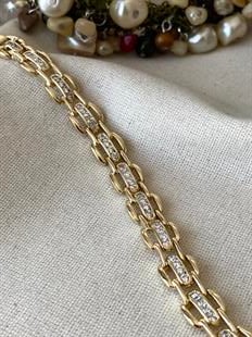 VIP 14K Taşlı Oval Geçmeli Bileklik