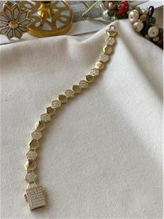 VIP 14K Taşlı Petek Model Bileklik