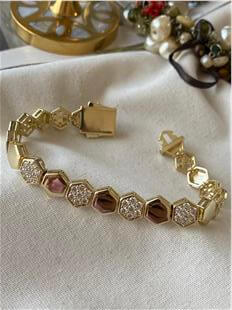 VIP 14K Taşlı Petek Model Bileklik