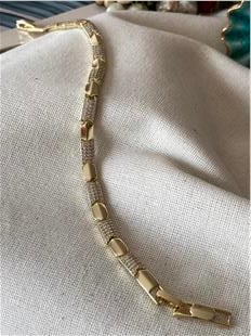 VIP 14k Taşlı Plaka Bileklik