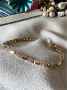 VIP 14k Taşlı Plaka Bileklik