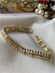 VIP 14K Taşlı Plaka Bileklik