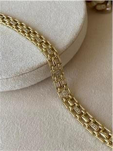 VIP 14K Taşlı Sık Örme Bileklik