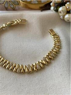 VIP 14K Taşlı Sıralı Damla Model Bileklik