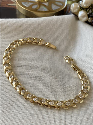 VIP 14K Taşlı Snake Bileklik