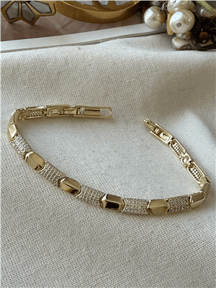 VIP 14K Taşlı Snake Bileklik