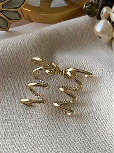 VIP 14K Taşlı Spiral Küpe