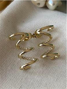 VIP 14K Taşlı Spiral Küpe