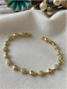 VIP 14K Taşlı Topçuk Model Bileklik