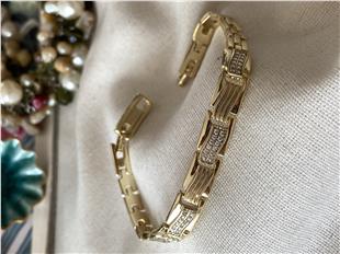 VIP 14k Taşlı Wave Bileklik