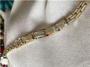 VIP 14k Taşlı Wave Bileklik