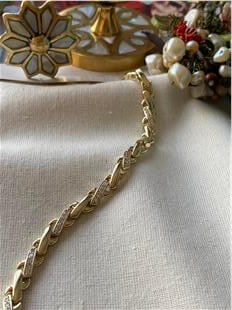 VIP 14K Taşlı X Design Bileklik