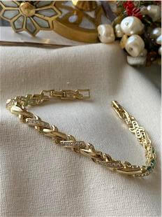 VIP 14K Taşlı X Design Bileklik