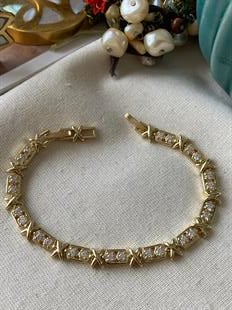 VIP 14K Taşlı X Detaylı Bileklik