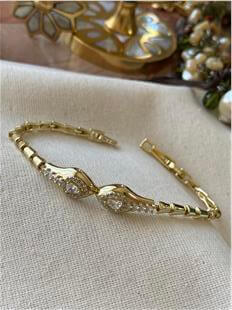 VIP 14K Taşlı Yılan Bileklik