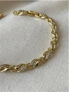 VIP 14K Taşlı Zarif Sarmal Bileklik