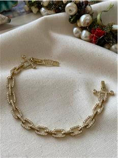 VIP 14K Taşlı Zincir Bileklik