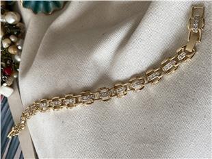 VIP 14k Taşlı Zincir Bileklik