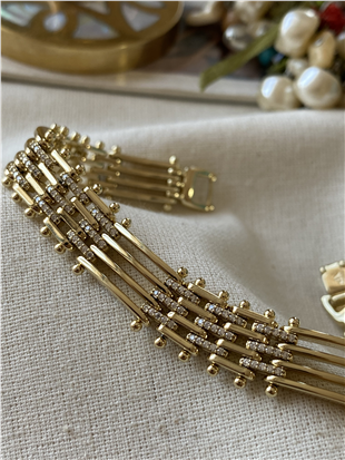 VIP 14K Taşlı Zırh Model Bileklik