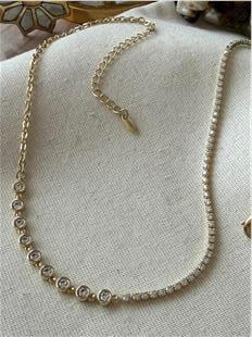 VIP 14K Tektaş Detaylı Suyolu Kolye